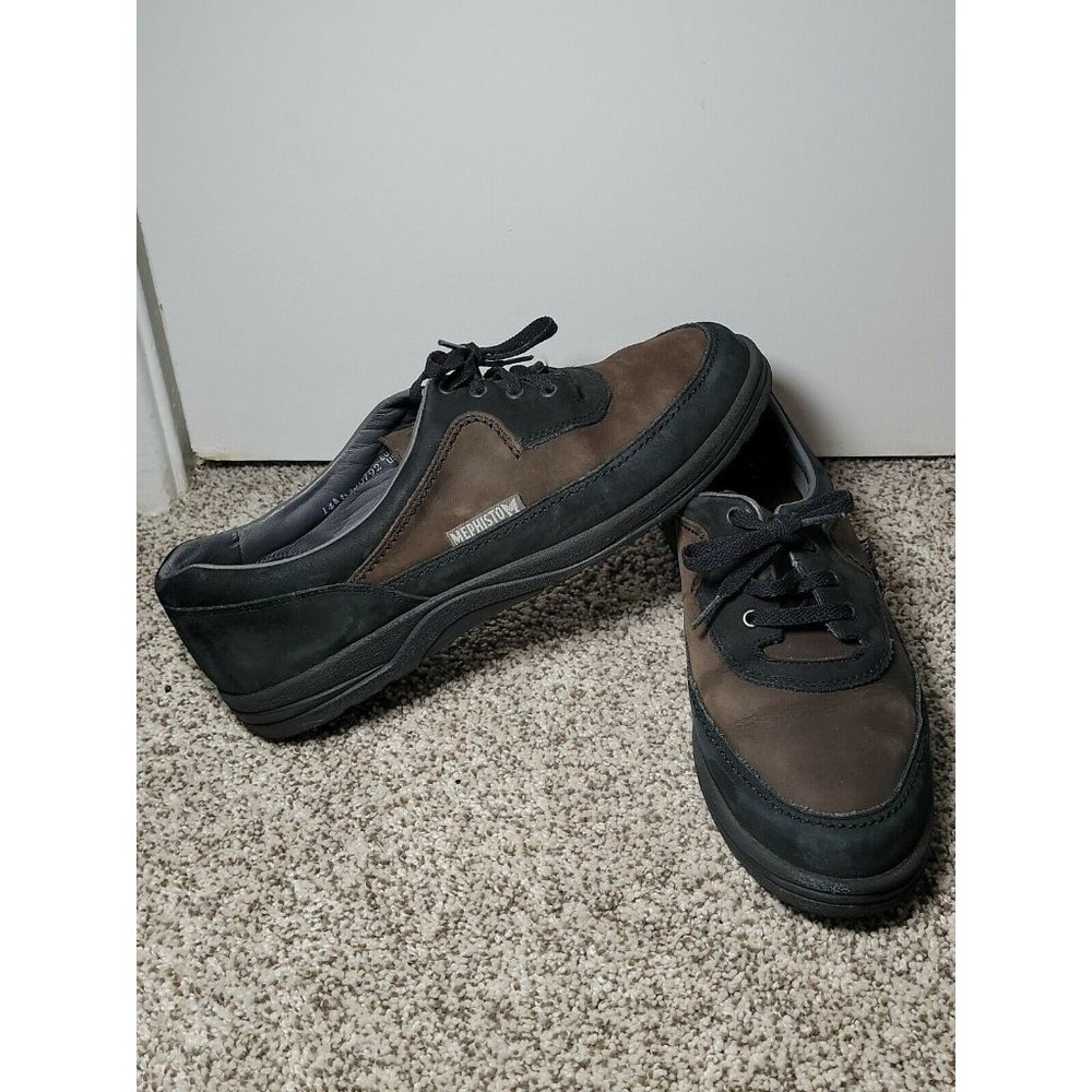 Mephisto Travel's Air Jet System Black Suede women Brown leather Sz 10 Eur 7.5